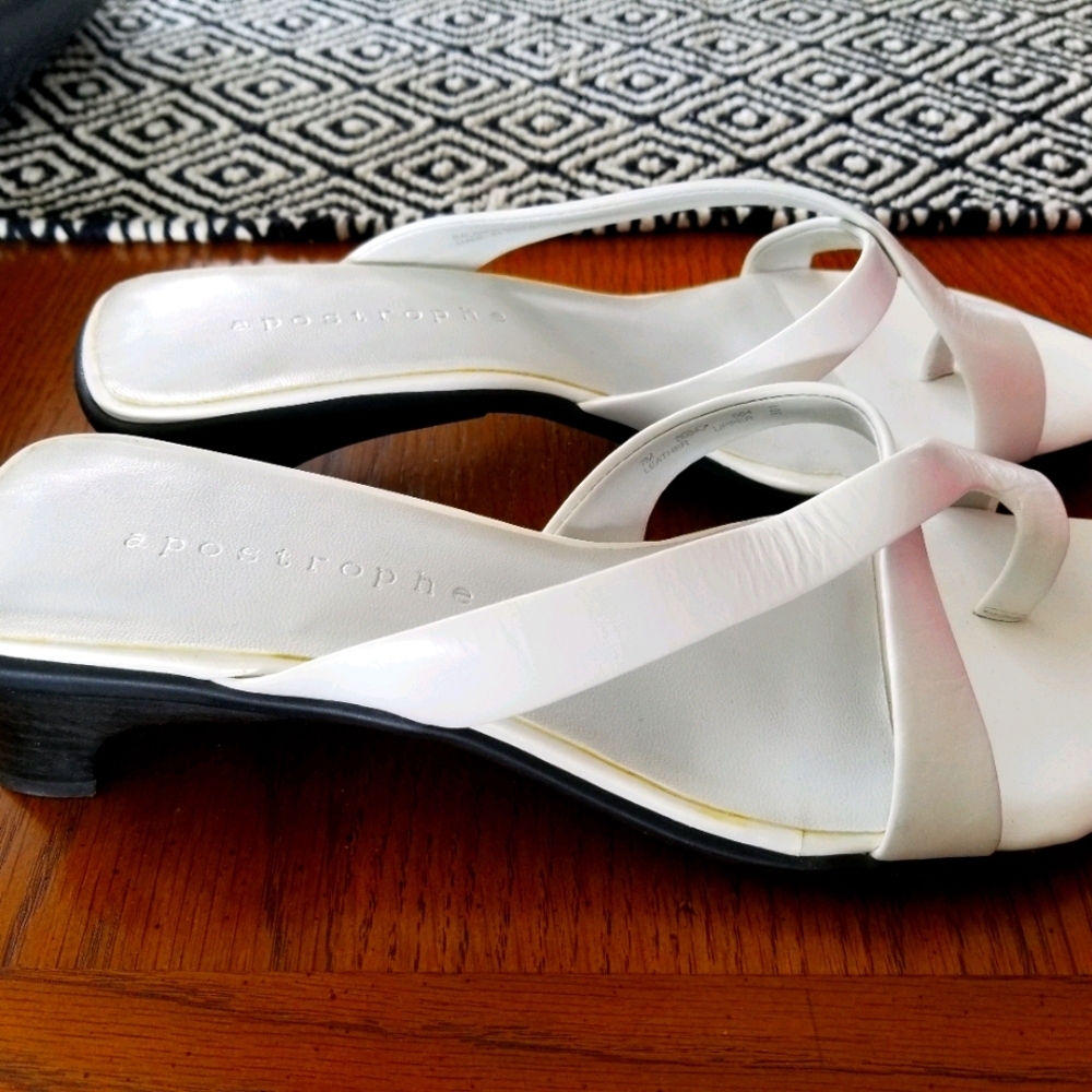 Apostrophe White Sandal